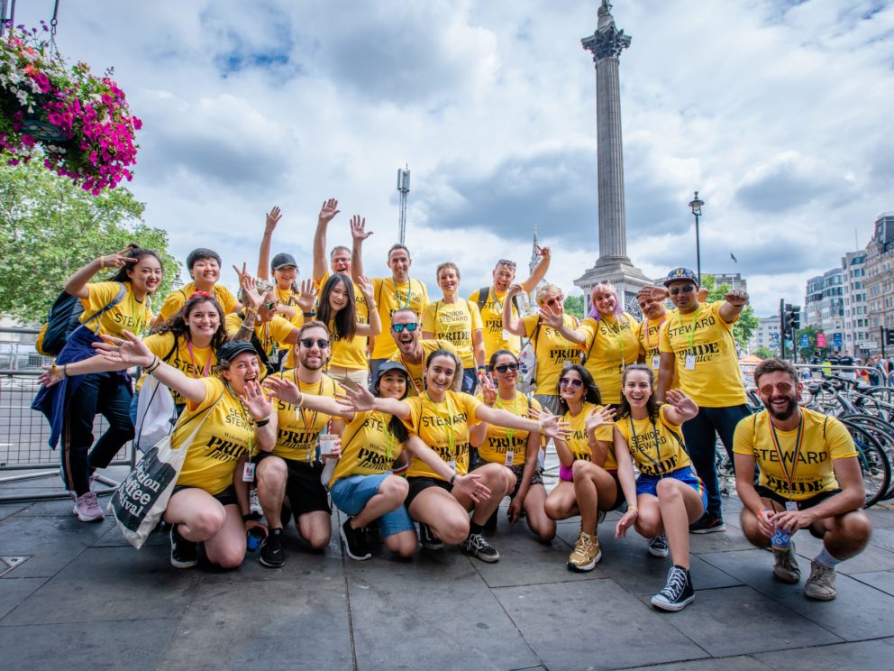 London, England July 06: Pride In London Volunteers During Pride In London 2019. Pride In London Is The Uk?s Biggest, Most Diverse Pride Which Provi